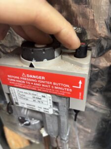 press the igniter button (piezo)